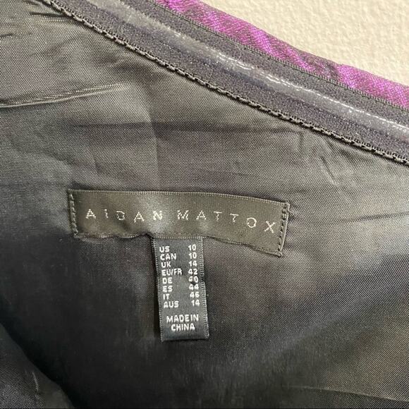 Aidan Mattox One Shoulder Purple Jacquard Gown Formal Evening Maxi Dress Sz 10 - Picture 4 of 12